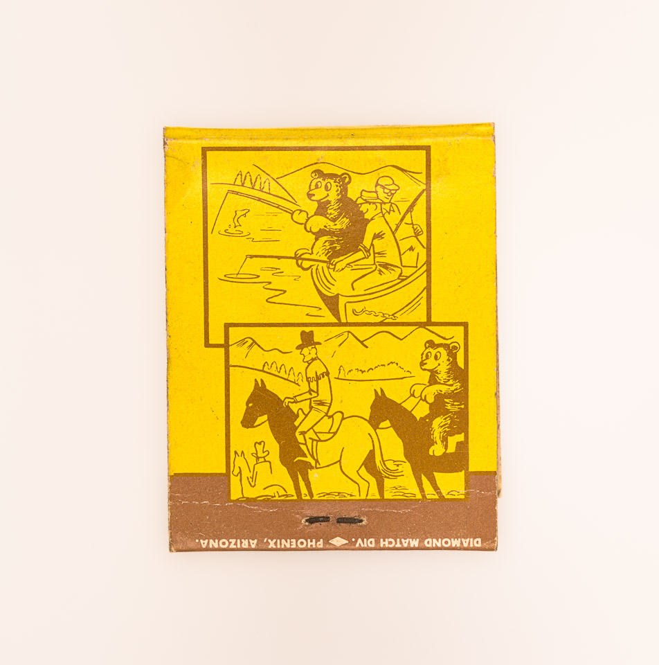 Vintage Comic Bear Activities Matchbook