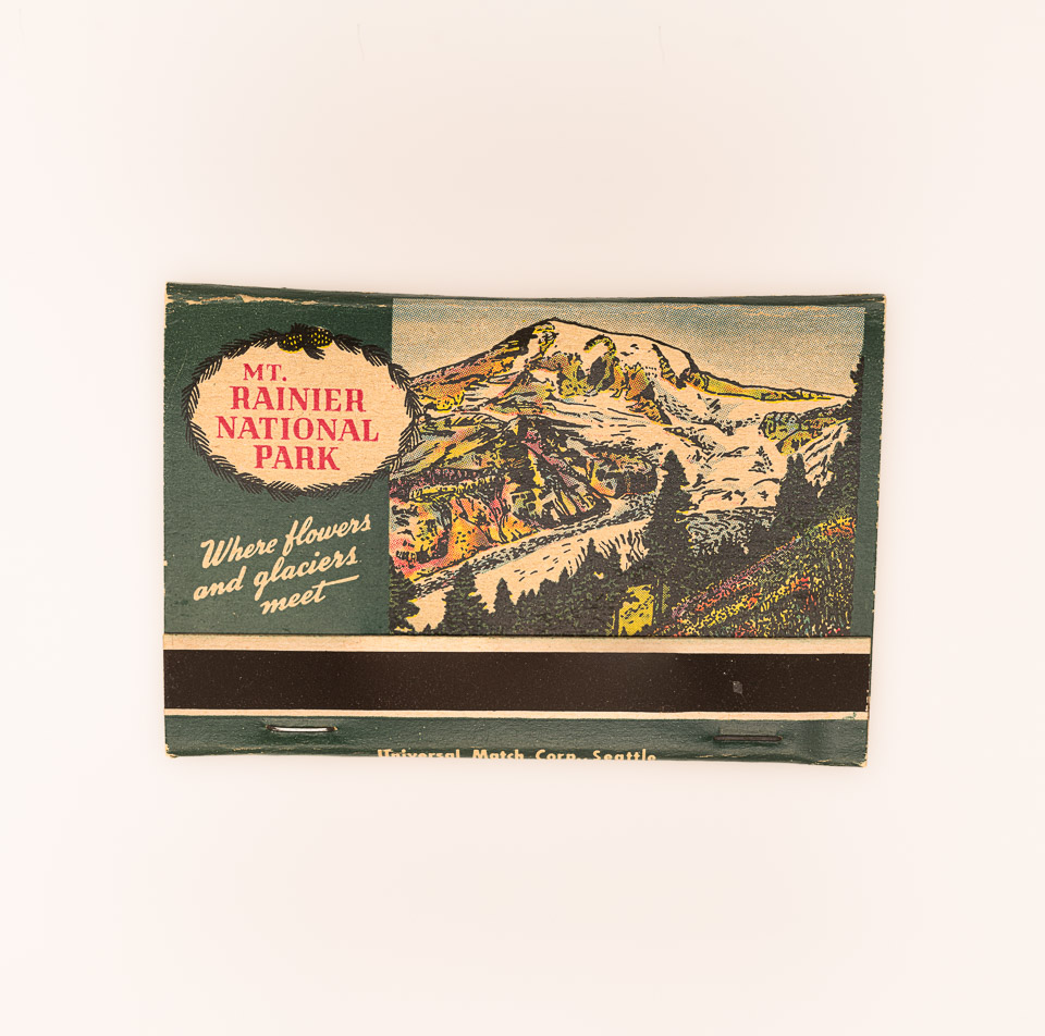 Mt. Rainier National Park Vintage Matchbook
