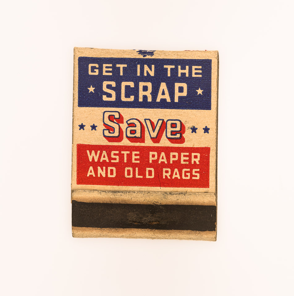 Wartime Paper Recycling Matchbook